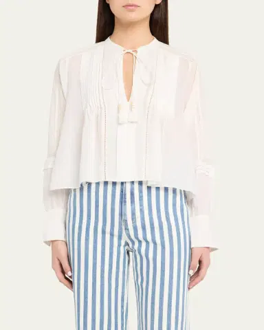 Veronica Beard Sawyer Ramie Blouse | Thumbnail 4 Veronica Beard Sawyer Ramie Blouse | Thumbnail 4