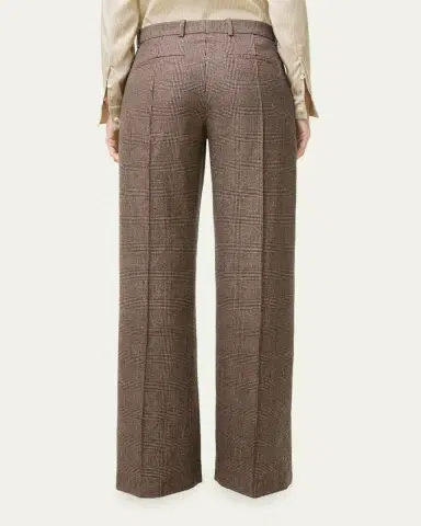 Burberry Rozalyn Check Pintuck Straight-Leg Trousers | Thumbnail 2 Burberry Rozalyn Check Pintuck Straight-Leg Trousers | Thumbnail 2