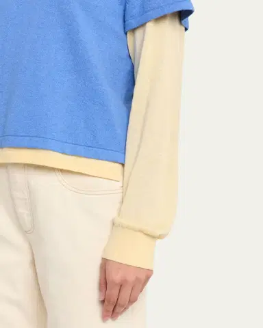 Guest In Residence Layered Cotton-Cashmere Tee | Thumbnail 5
