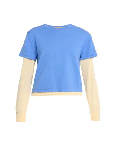 Guest In Residence Layered Cotton-Cashmere Tee | Thumbnail 1