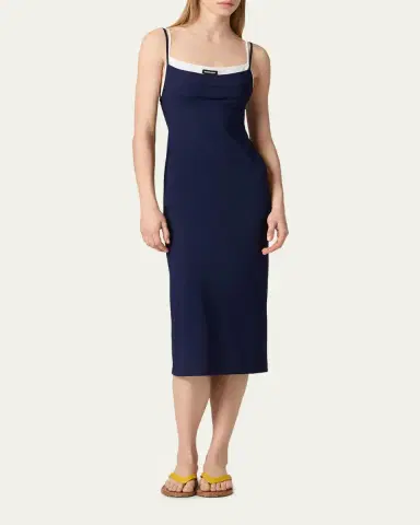 Miu Miu Layered Midi Cami Dress | Thumbnail 2 Miu Miu Layered Midi Cami Dress | Thumbnail 2