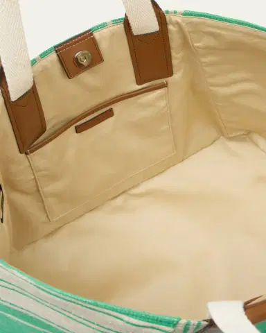 WE-AR4 The Riviera Striped Canvas Tote Bag | Thumbnail 2