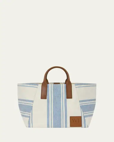 WE-AR4 The Riviera Striped Canvas Tote Bag | Thumbnail 3