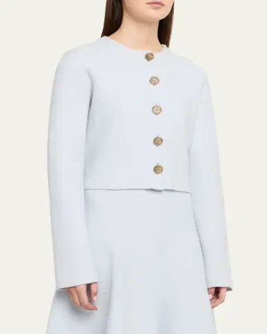 Brandon Maxwell Ryder Wool Knit Crop Jacket | Thumbnail 4 Brandon Maxwell Ryder Wool Knit Crop Jacket | Thumbnail 4