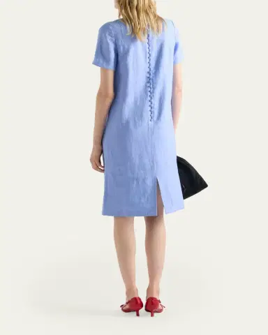 Prada Embroidered Linen Midi Dress | Thumbnail 3 Prada Embroidered Linen Midi Dress | Thumbnail 3
