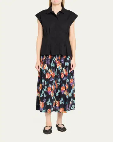 Ulla Johnson Blanche Pleated Floral Midi Skirt | Thumbnail 2 Ulla Johnson Blanche Pleated Floral Midi Skirt | Thumbnail 2