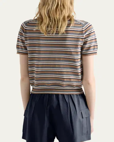 Prada Short-Sleeve Striped Jersey T-Shirt | Thumbnail 3 Prada Short-Sleeve Striped Jersey T-Shirt | Thumbnail 3