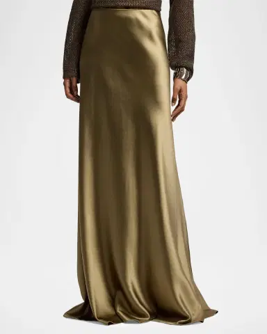 Ralph Lauren Collection Masina Satin Skirt | Thumbnail 3 Ralph Lauren Collection Masina Satin Skirt | Thumbnail 3