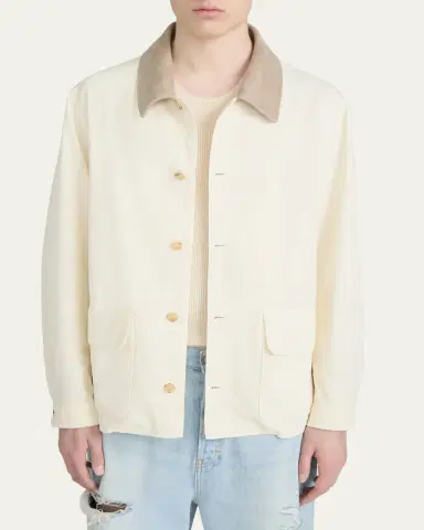 Frame Men's Corduroy-Collar Canvas Shirt Jacket | Thumbnail 4