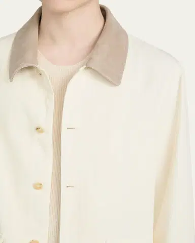 Frame Men's Corduroy-Collar Canvas Shirt Jacket | Thumbnail 5