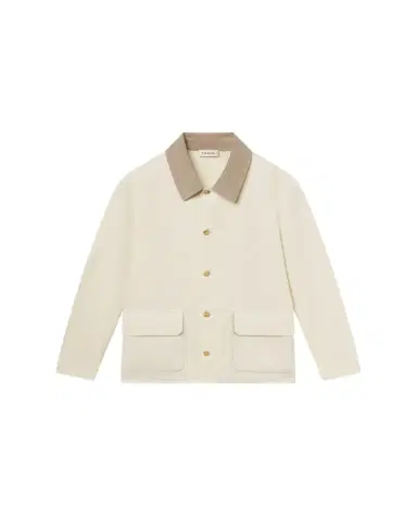 Frame Men's Corduroy-Collar Canvas Shirt Jacket | Thumbnail 1