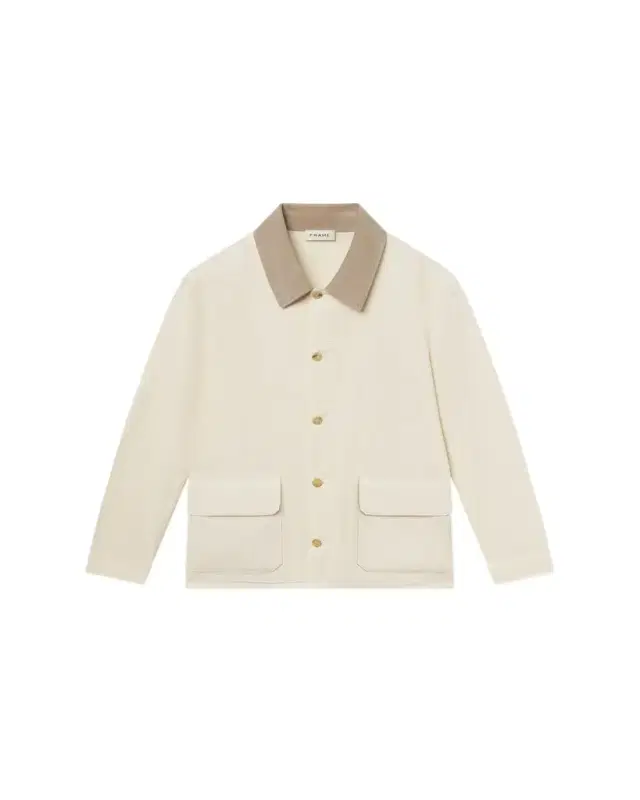Men's Corduroy-Collar Canvas Shirt Jacket