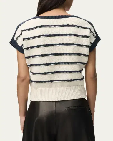 Loewe Short-Sleeve Stripe Knit Sweater | Thumbnail 3 Loewe Short-Sleeve Stripe Knit Sweater | Thumbnail 3