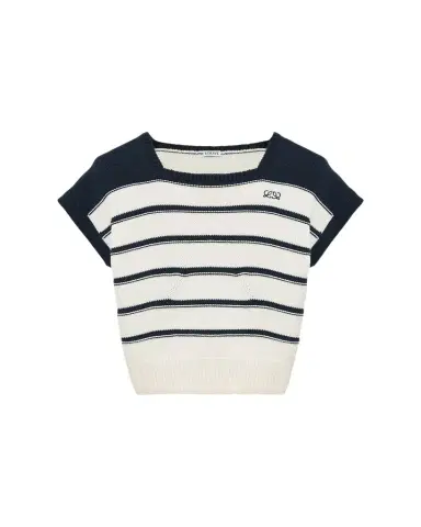 Loewe Short-Sleeve Stripe Knit Sweater | Thumbnail 1 Loewe Short-Sleeve Stripe Knit Sweater | Thumbnail 1