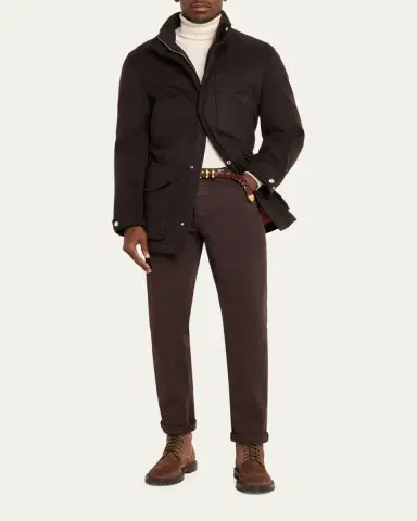 Brunello Cucinelli Men's Cashmere Field Coat | Thumbnail 2