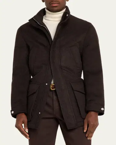 Brunello Cucinelli Men's Cashmere Field Coat | Thumbnail 4