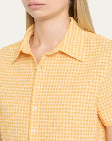 Simkhai Reeves Textured Gingham Camp Shirt | Thumbnail 5 Simkhai Reeves Textured Gingham Camp Shirt | Thumbnail 5
