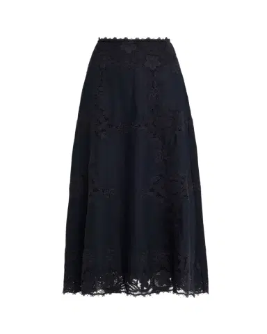 Ulla Johnson Fleur Embroidered Linen-Blend Midi Skirt | Thumbnail 1