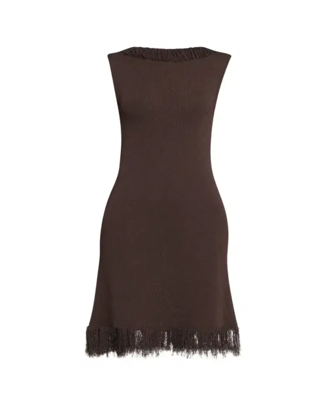 Proenza Schouler Saski Textured Fringe Dress