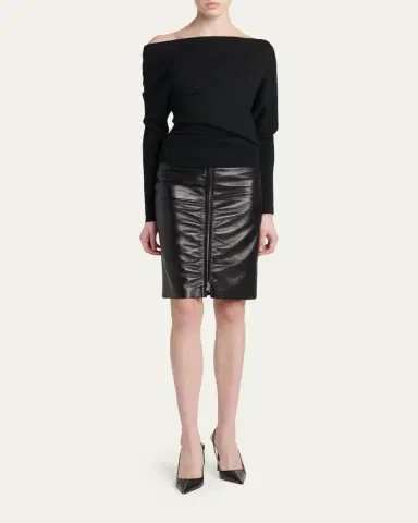 Tom Ford Wool-Silk Asymmetric Off-Shoulder Sweater | Thumbnail 2 Tom Ford Wool-Silk Asymmetric Off-Shoulder Sweater | Thumbnail 2