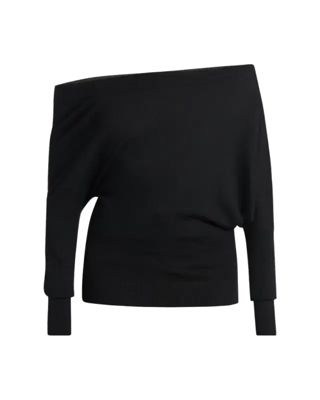 TOM FORD Wool-Silk Asymmetric Off-Shoulder Sweater