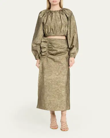Ulla Johnson Orielle Metallic Taffeta Bomber Jacket | Thumbnail 2 Ulla Johnson Orielle Metallic Taffeta Bomber Jacket | Thumbnail 2