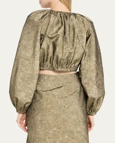 Ulla Johnson Orielle Metallic Taffeta Bomber Jacket | Thumbnail 3 Ulla Johnson Orielle Metallic Taffeta Bomber Jacket | Thumbnail 3