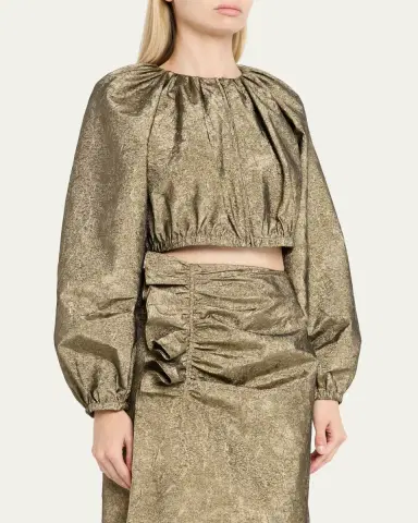 Ulla Johnson Orielle Metallic Taffeta Bomber Jacket | Thumbnail 4 Ulla Johnson Orielle Metallic Taffeta Bomber Jacket | Thumbnail 4