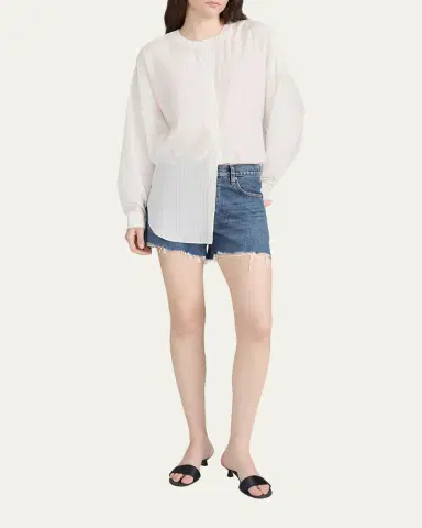 Frame The Long Hand Denim Shorts | Thumbnail 2 Frame The Long Hand Denim Shorts | Thumbnail 2