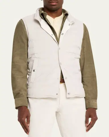 Brunello Cucinelli Men's Quilted Snap-Front Quilted Vest | Thumbnail 9