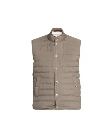 Brunello Cucinelli Men's Quilted Snap-Front Quilted Vest | Thumbnail 1
