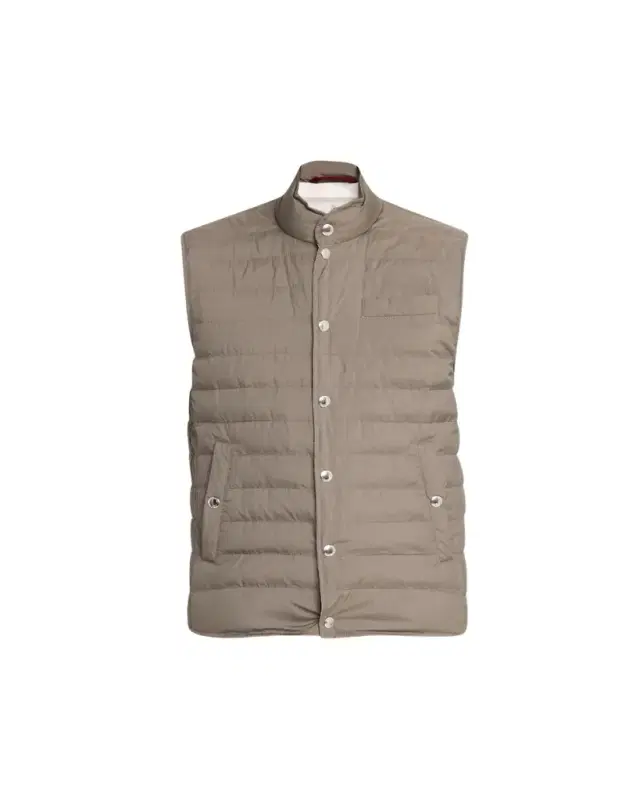 Brunello Cucinelli Men's Quilted Snap-Front Quilted Vest