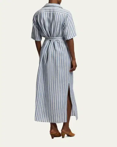 Ralph Lauren Collection Carol Striped Linen Day Dress | Thumbnail 3 Ralph Lauren Collection Carol Striped Linen Day Dress | Thumbnail 3