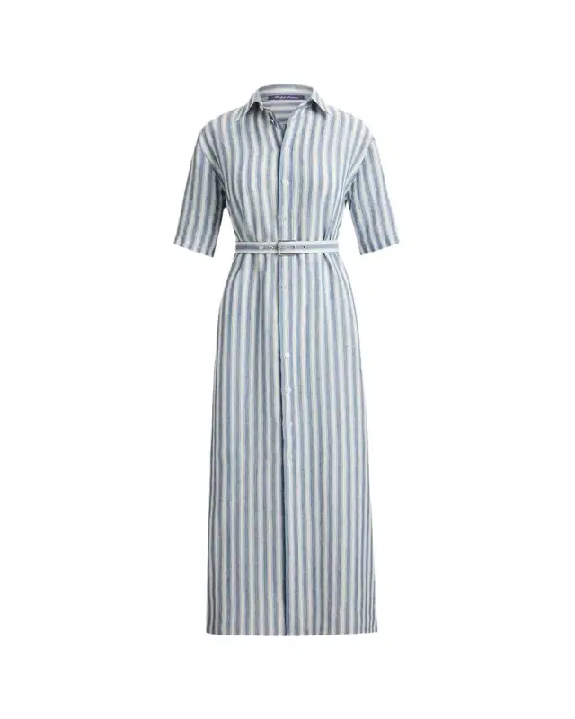 Carol Striped Linen Day Dress