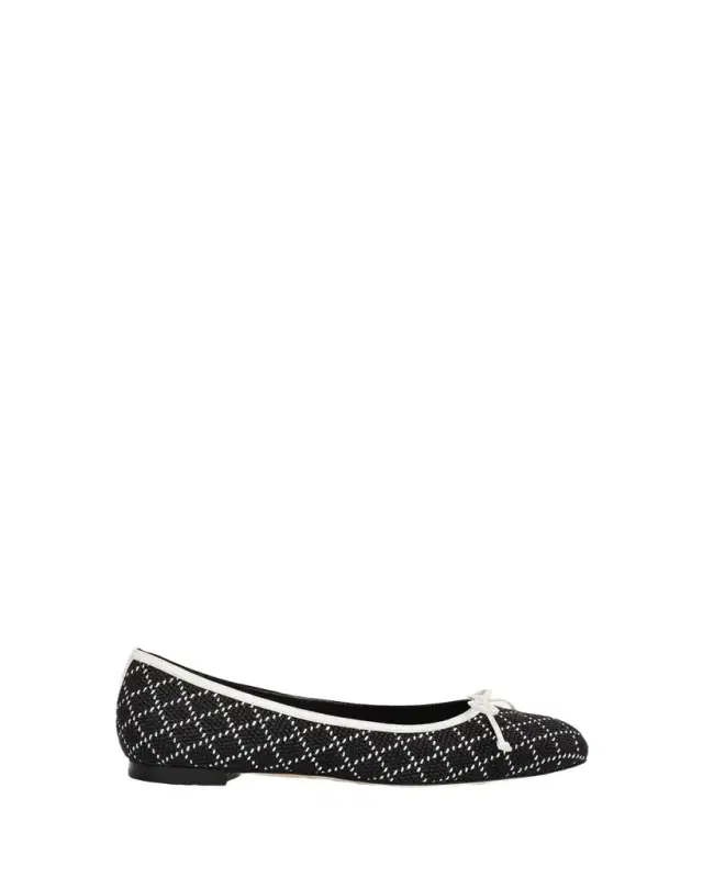 Manolo Blahnik Verallim Raffia Ballerina Flats