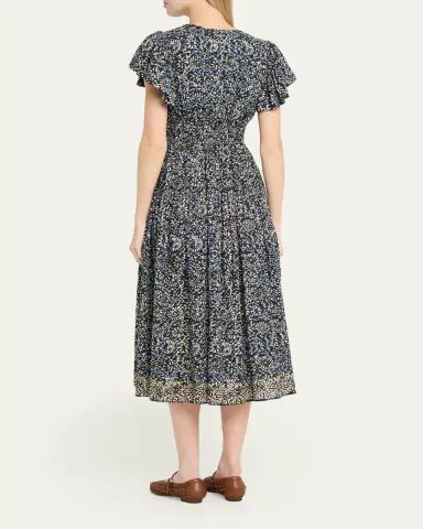 Ulla Johnson Lyria Printed Cotton Midi Dress | Thumbnail 3 Ulla Johnson Lyria Printed Cotton Midi Dress | Thumbnail 3