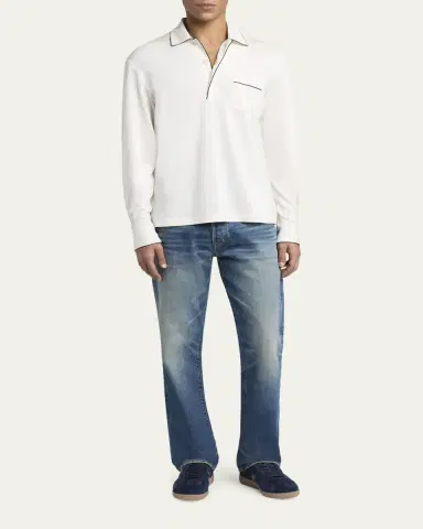 Tom Ford Men's T Suede and Leather-Trim Low-Top Sneakers | Thumbnail 3