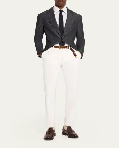 Brunello Cucinelli Men's Denim Single-Breasted Sport Coat | Thumbnail 2