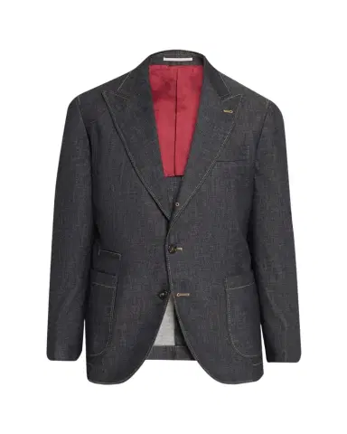 Brunello Cucinelli Men's Denim Single-Breasted Sport Coat | Thumbnail 1