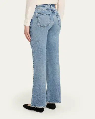 Moussy Vintage Washed Denim Mid-Rise Flared Jeans | Thumbnail 3