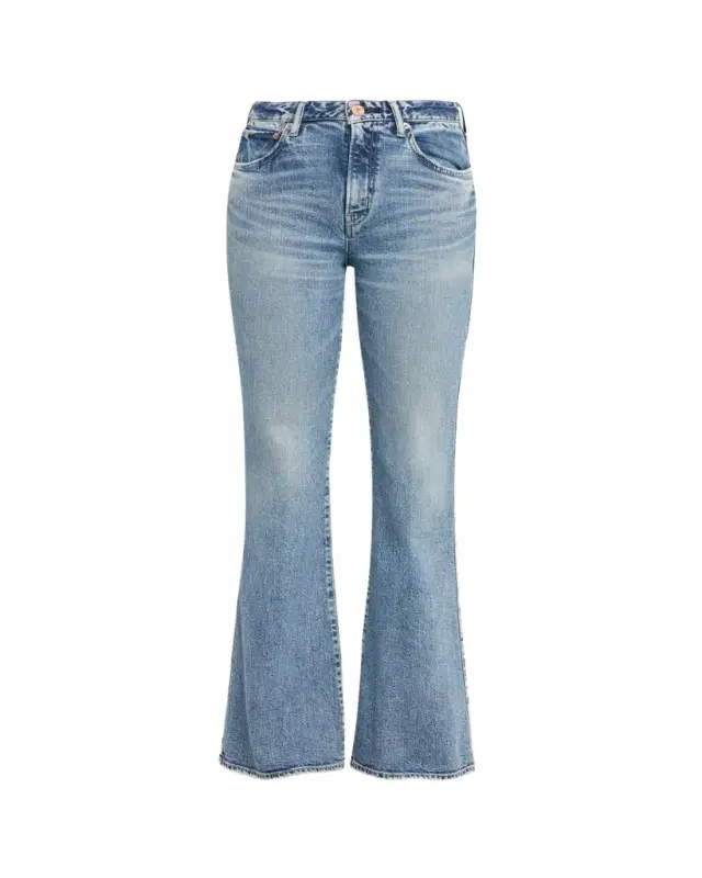 MOUSSY VINTAGE Washed Denim Mid-Rise Flared Jeans