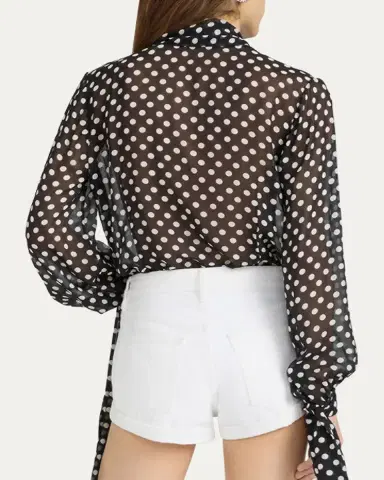 FRAME The Nouvelle Polka Dot Blouse | Thumbnail 3