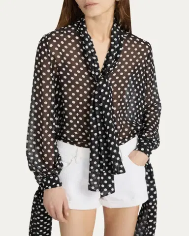 FRAME The Nouvelle Polka Dot Blouse | Thumbnail 4