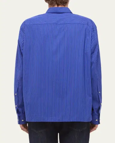 Helmut Lang Men's Pinstripe Poplin Double-Pocket Button-Down Shirt | Thumbnail 3 Helmut Lang Men's Pinstripe Poplin Double-Pocket Button-Down Shirt | Thumbnail 3