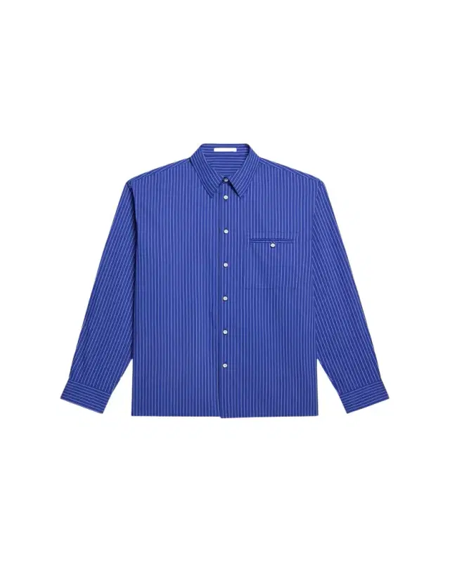 Men's Pinstripe Poplin Double-Pocket Button-Down Shirt