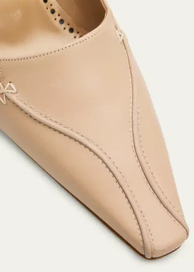 Manolo Blahnik 50mm Cleofelo Low-Heel Leather Pumps | Thumbnail 3 Manolo Blahnik 50mm Cleofelo Low-Heel Leather Pumps | Thumbnail 3