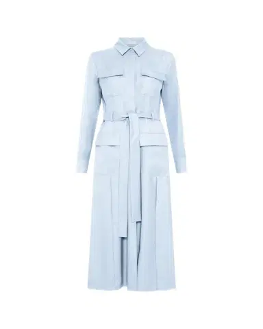 Gabriela Hearst Meyer Meyer Virgin Wool and Silk Belted Midi Shirtdress | Thumbnail 1 Gabriela Hearst Meyer Meyer Virgin Wool and Silk Belted Midi Shirtdress | Thumbnail 1