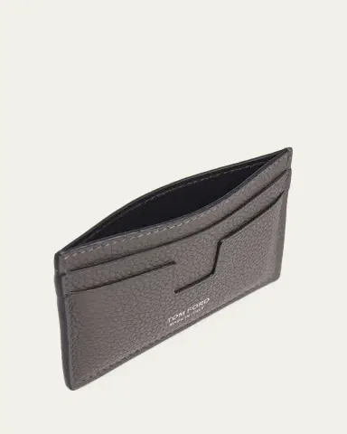 Tom Ford Men's T Line Soft Grain Leather Card Holder | Thumbnail 3 Tom Ford Men's T Line Soft Grain Leather Card Holder | Thumbnail 3