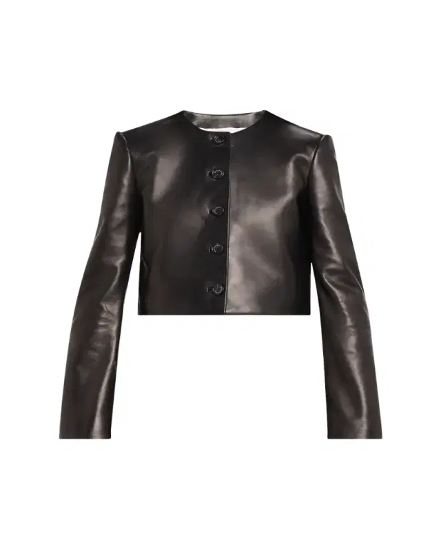Ryder Leather Cropped Box Jacket