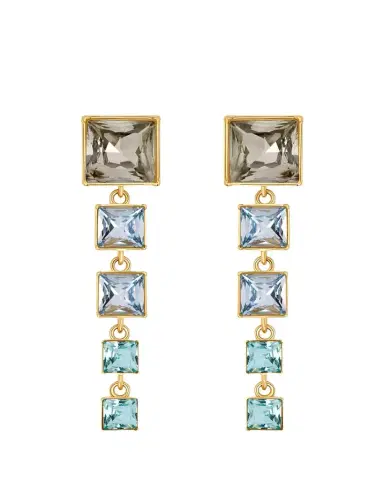 Oscar de la Renta Square-Cut Rhinestone Dangle Earrings | Thumbnail 1